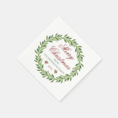 メリークリスマスリースファミリー スタンダードカクテルナプキン (角)