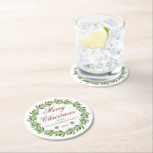 メリークリスマスリースファミリー ラウンドペーパーコースター (インサイチュ)