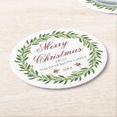 メリークリスマスリースファミリー ラウンドペーパーコースター (アングル)