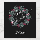 メリークリスマスリースフェスティバルスタイリッシュホリデイ ワインラベル (シングルラベル)