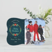 メリークリスマスリースフォトカード シーズンカード (スタンド正面)