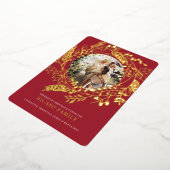 メリークリスマスリースフォトカード 箔シーズンカード (回転した状態)