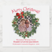 メリークリスマスリースフォトフレームおもしろい休日 リキュールボトルラベル (シングルラベル)