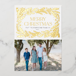 メリークリスマスリースフレームデザイン 箔シーズンカード