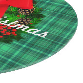 メリークリスマスリースプレイドレトロホリデーラウンド カッティングボード (角)