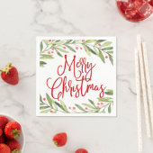 メリークリスマスリースホリデーカクテルパーティー スタンダードカクテルナプキン (インサイチュ)