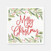 メリークリスマスリースホリデーカクテルパーティー スタンダードカクテルナプキン (正面)
