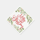 メリークリスマスリースホリデーカクテルパーティー スタンダードカクテルナプキン (角)