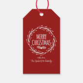 メリークリスマスリースホリデーギフトラベル ギフトタグ (正面)