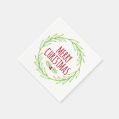 メリークリスマスリースホリデーナプキンス スタンダードカクテルナプキン (角)