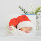 メリークリスマスリースホリデーフォトカード シーズンカード (スタンド正面)