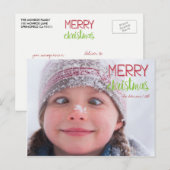 メリークリスマスリースホリデーフォトポストカード シーズンポストカード (正面/裏面)