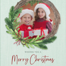 メリークリスマスリースモダン写真 シーズンカード