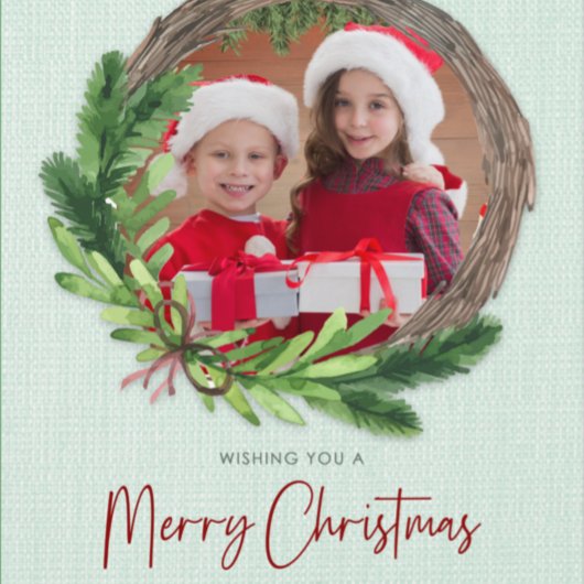 メリークリスマスリースモダン写真 シーズンカード