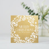 メリークリスマスリース事業名フェイク金ゴールド シーズンカード (スタンド正面)