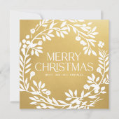 メリークリスマスリース事業名フェイク金ゴールド シーズンカード (正面)