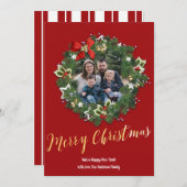 メリークリスマスリース写真 シーズンカード (正面/裏面)