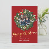 メリークリスマスリース写真 シーズンカード (スタンド正面)