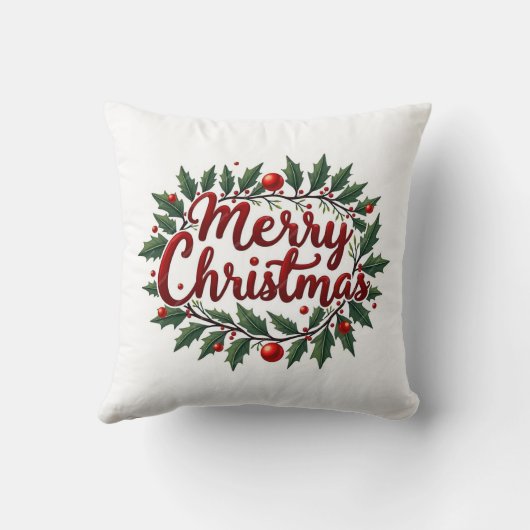メリークリスマスリース枕 クッション (裏面)