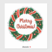 メリークリスマスリース透明取り外し可能ビニル シール (シート)