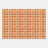 メリークリスマスリース金ゴールドオーナメントスターピジョン ラッピングペーパーシート (正面3)