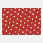 メリークリスマスリース金ゴールドオーナメントスターピジョン ラッピングペーパーシート (正面)