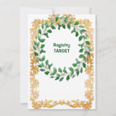 メリークリスマスリース金ゴールドフレームパーティの招待状 (裏面)