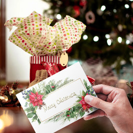 メリークリスマスリース額冬赤挨拶 シーズンポストカード