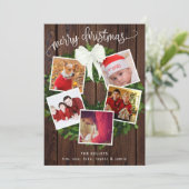 メリークリスマスリース5枚パーソナライズされた写真 シーズンカード (スタンド正面)