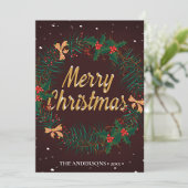 メリークリスマスリース |おもしろいペットの挨拶 シーズンカード