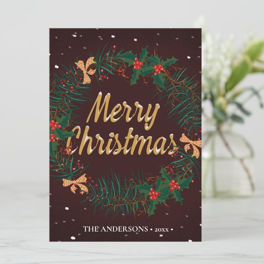 メリークリスマスリース |おもしろいペットの挨拶 シーズンカード