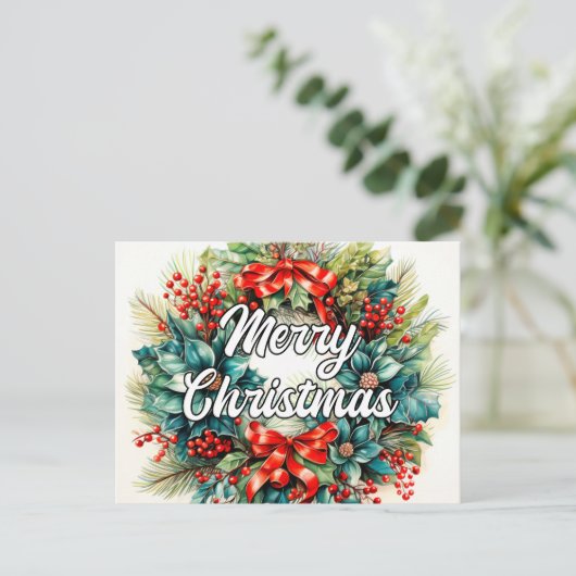 メリークリスマスリース |この季節 ポストカード (スタンド正面)