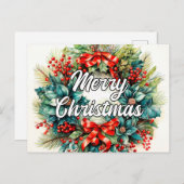 メリークリスマスリース |この季節 ポストカード (正面/裏面)