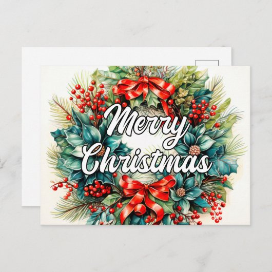メリークリスマスリース |この季節 ポストカード (正面/裏面)