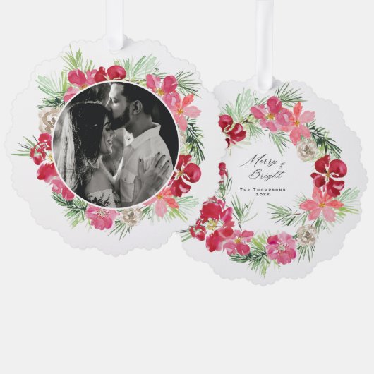 メリークリスマスリース オーナメントカード (正面/裏面)