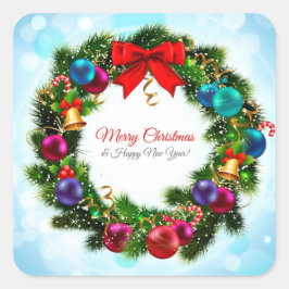 メリークリスマスリース スクエアシール