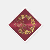 メリークリスマスリース スタンダードカクテルナプキン (角)