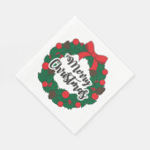 メリークリスマスリース スタンダードランチョンナプキン (角)