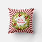 メリークリスマスリース&ストライプ クッション (裏面)
