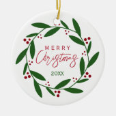メリークリスマスリース セラミックオーナメント (正面)