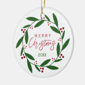 メリークリスマスリース セラミックオーナメント (左)