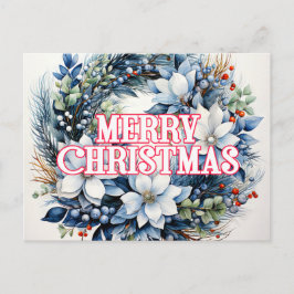 メリークリスマスリース｜ハッピーホリデー ポストカード
