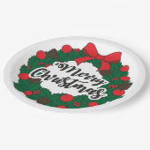 メリークリスマスリース ペーパープレート (アングル)