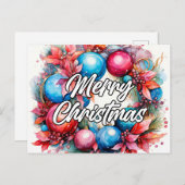 メリークリスマスリース |季節のごあいさつ ポストカード (正面/裏面)