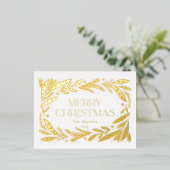 メリークリスマスリース 箔シーズンポストカード (立ち正面)