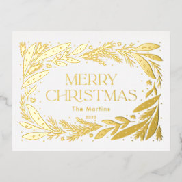 メリークリスマスリース 箔シーズンポストカード