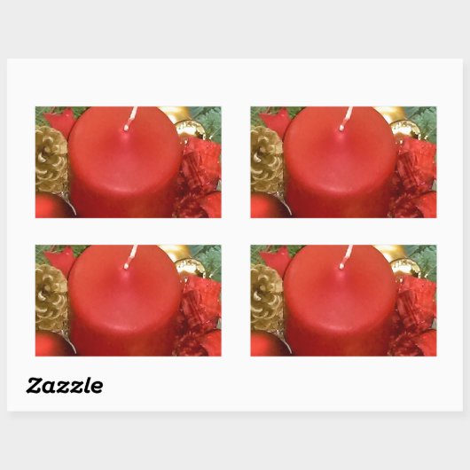 メリークリスマスリース 長方形シール (シート)