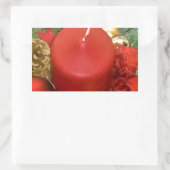 メリークリスマスリース 長方形シール (バッグ)