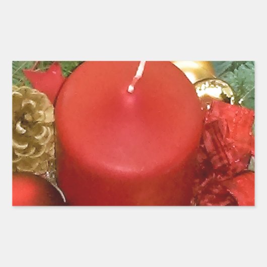 メリークリスマスリース 長方形シール (正面)