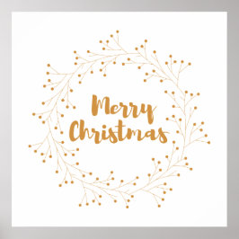 メリークリスマスリース – 黄金 ポスター